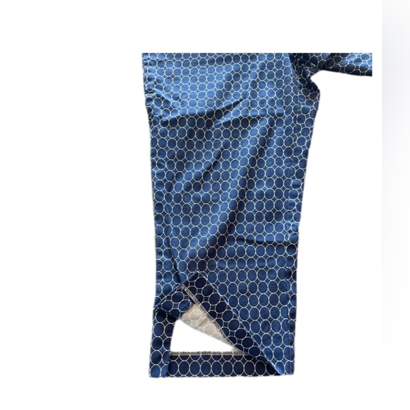 Talbots Stretch Cropped Causal Dress Pants Blue White Circle Pattern Women’s 14 - Picture 5 of 11